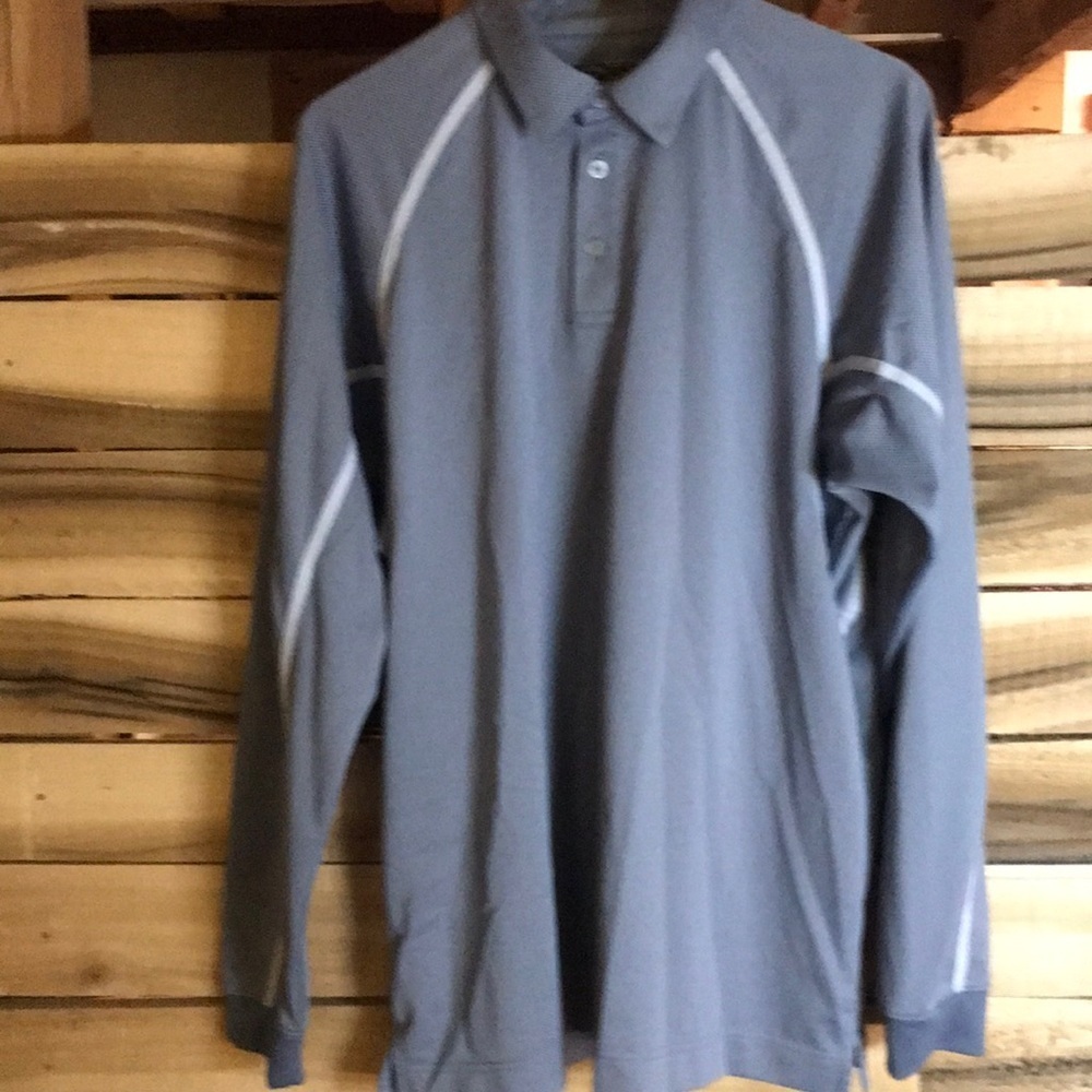 Callaway long sleeve polyester golf shirt size Large gray and white​​